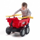 Vlek za detský traktor 4 kolesový s náradím Case