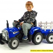 Detský elektrický rozkošný traktor s vlekom