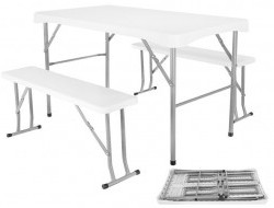 Skladací stôl + 2 x lavica