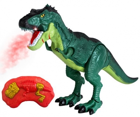 Dinosaurus na diaľkové ovládanie so zvukmi a dymom 45 cm